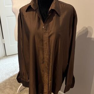 Versace Brown Casual Button Down Shirt